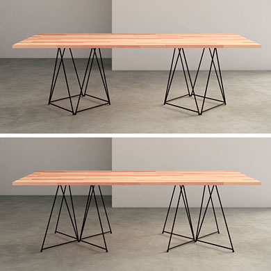 Caballetes de hierro para mesa Nómade