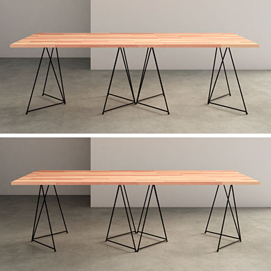 Caballetes de hierro para mesa Nómade